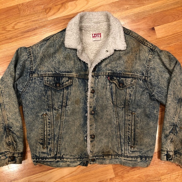 Levi's Other - VINTAGE 80s LEVI’S ACID WASH SHERPA DENIM JACKET